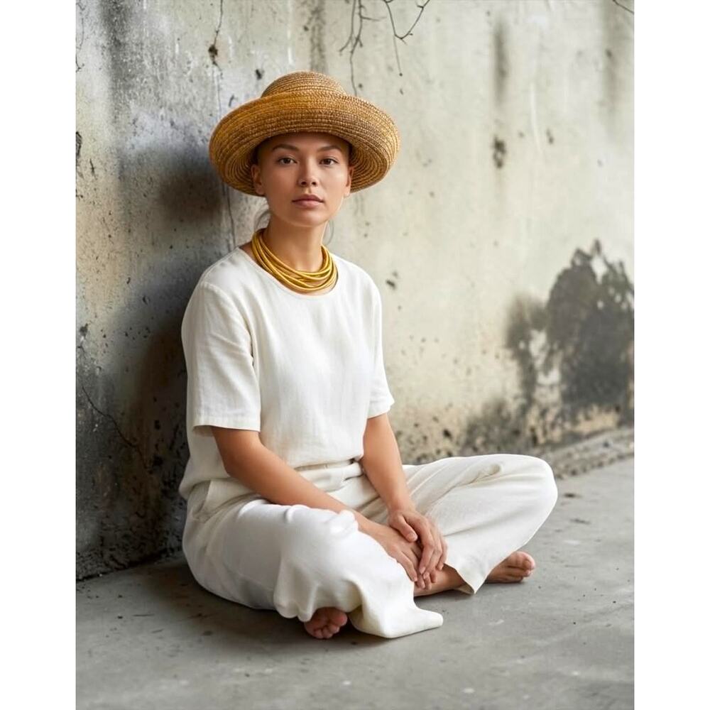 Vintage Scala Firenze Italy Straw Sun Hat Wide Brim Boho Resort Hat Great Cond!
